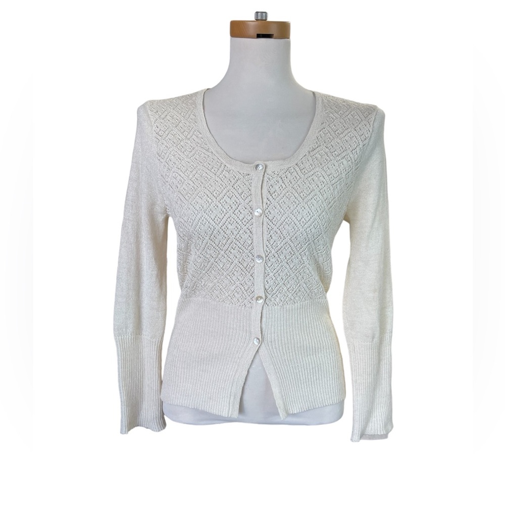 Peruvian Connection Cream Eggshell Cardigan - image 2